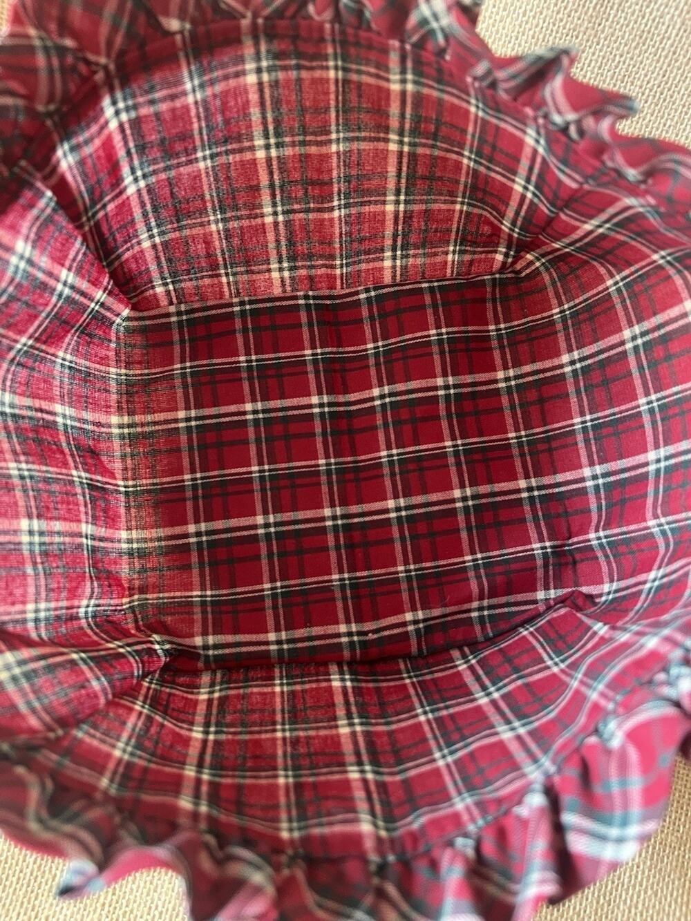 Longaberger Plaid Tidings for Large Berry Basket - Liner Only - Red & Green